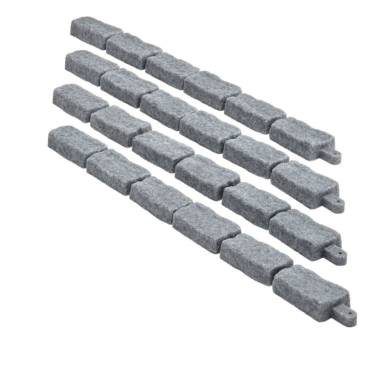 Faux Stone Landscape Edging, 46.4 x 2.2 in Realistic Lawn Edging, Flexible Brick-Sized Garden Edging Border with Anchoring Spikes, Fade-Resistant Yard Edging for Driveways Walkway Grey