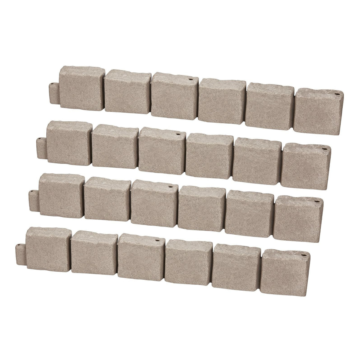 Faux Stone Landscape Edging 46.8 x 3.9 in Realistic Lawn Edging, Flexible Brick-Sized Garden Edging Border with Anchoring Spikes, Fade-Resistant Yard Edging for Driveways Walkway Beige
