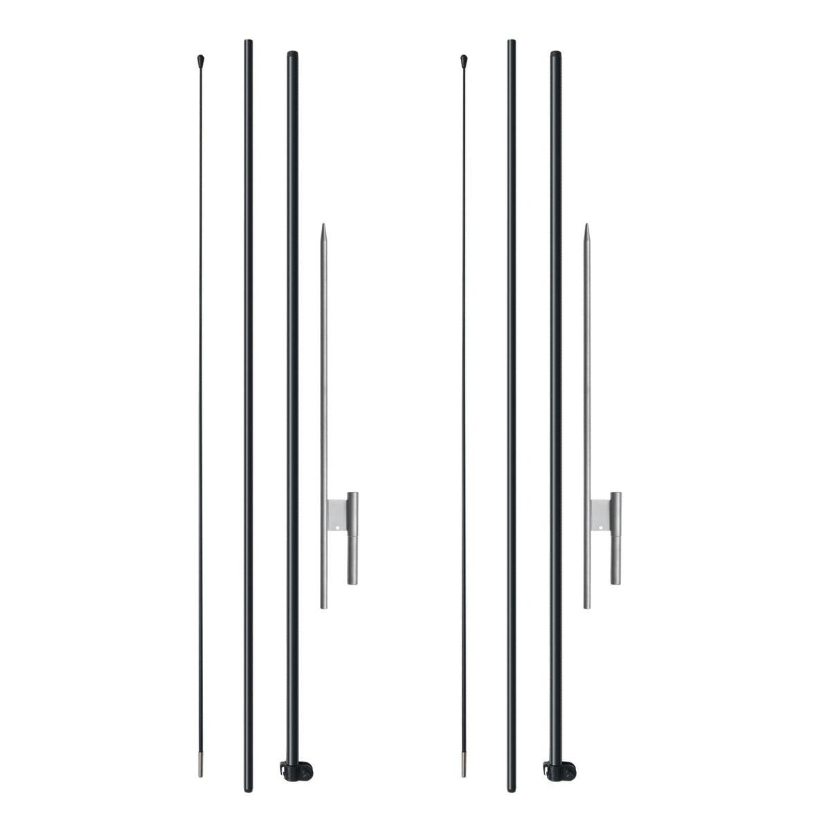 Feather Flag Pole Kit, 2 Packs Swooper Flag Pole 12.7 ft, Sign Flag Poles for Business Advertising Flags Outdoor, with Ground Stakes and A Carrying Bag (Flag Not Included)