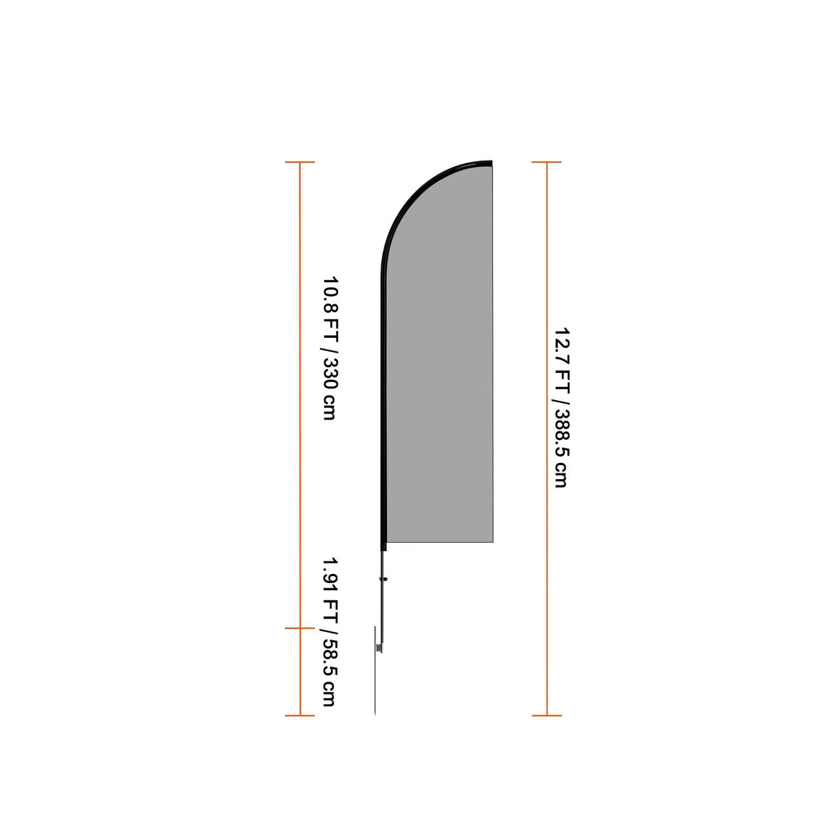 Feather Flag Pole Kit, 2 Packs Swooper Flag Pole 12.7 ft, Sign Flag Poles for Business Advertising Flags Outdoor, with Ground Stakes and A Carrying Bag (Flag Not Included)