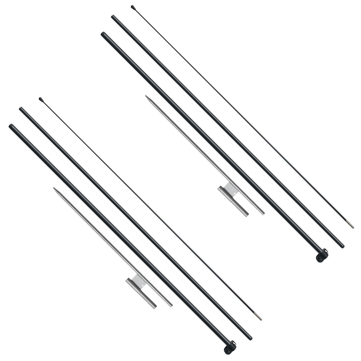Feather Flag Pole Kit, 2 Packs Swooper Flag Pole 12.7 ft, Sign Flag Poles for Business Advertising Flags Outdoor, with Ground Stakes and A Carrying Bag (Flag Not Included)