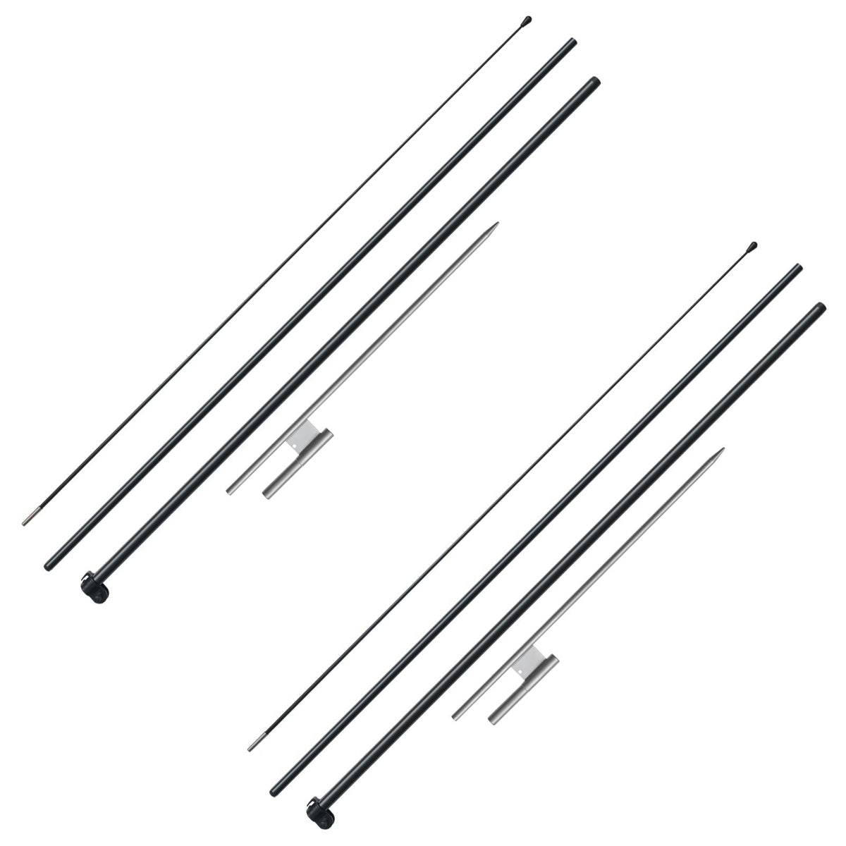 Feather Flag Pole Kit, 2 Packs Swooper Flag Pole 12.7 ft, Sign Flag Poles for Business Advertising Flags Outdoor, with Ground Stakes and A Carrying Bag (Flag Not Included)