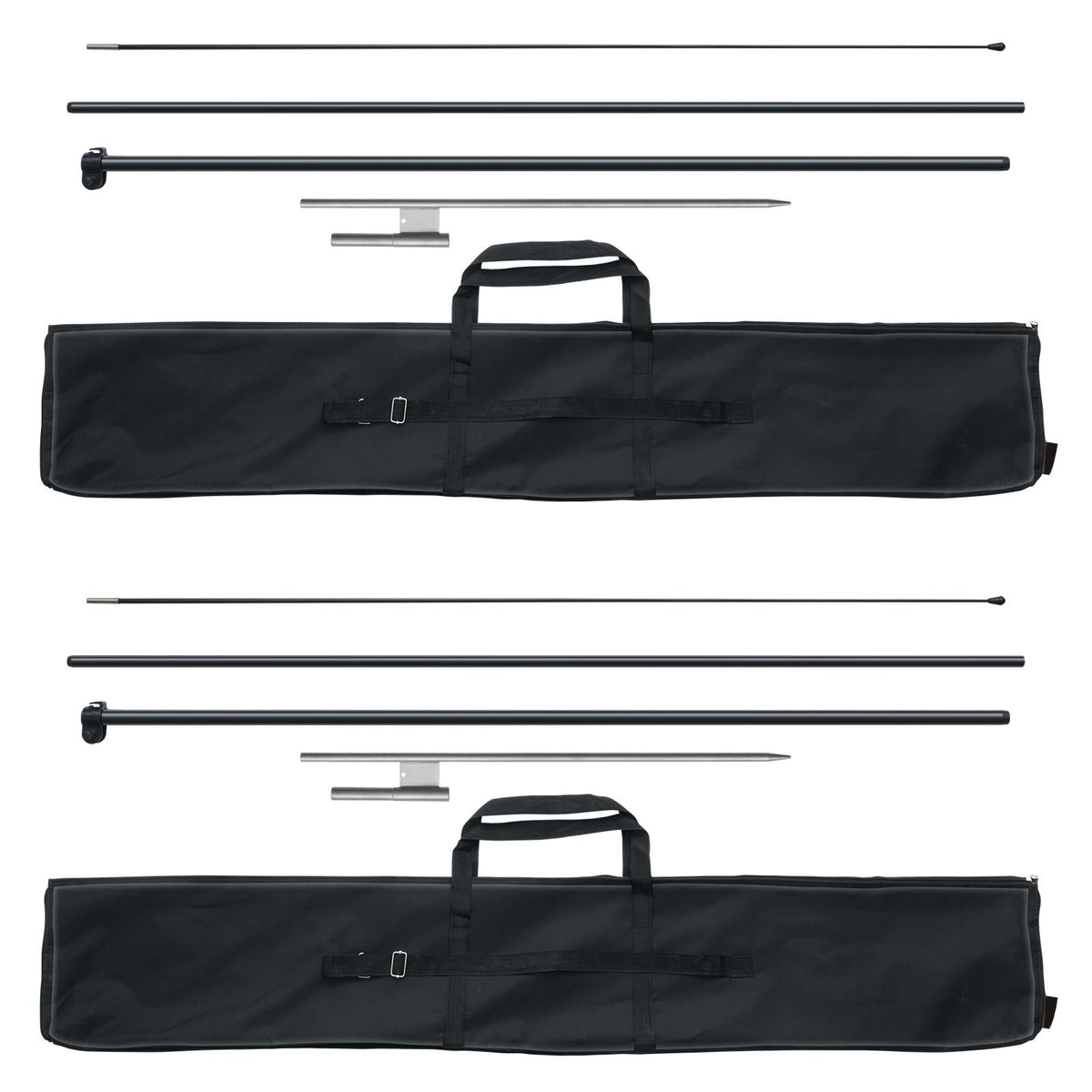 Feather Flag Pole Kit, 2 Packs Swooper Flag Pole 12.7 ft, Sign Flag Poles for Business Advertising Flags Outdoor, with Ground Stakes and A Carrying Bag (Flag Not Included)