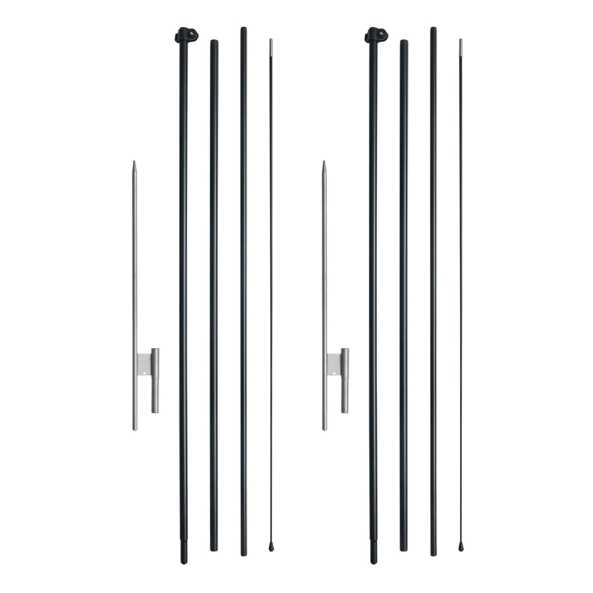 Feather Flag Pole Kit, 2 Packs Swooper Flag Pole 16.3 ft, Sign Flag Poles for Business Advertising Flags Outdoor, with Ground Stakes and A Carrying Bag (Flag Not Included)