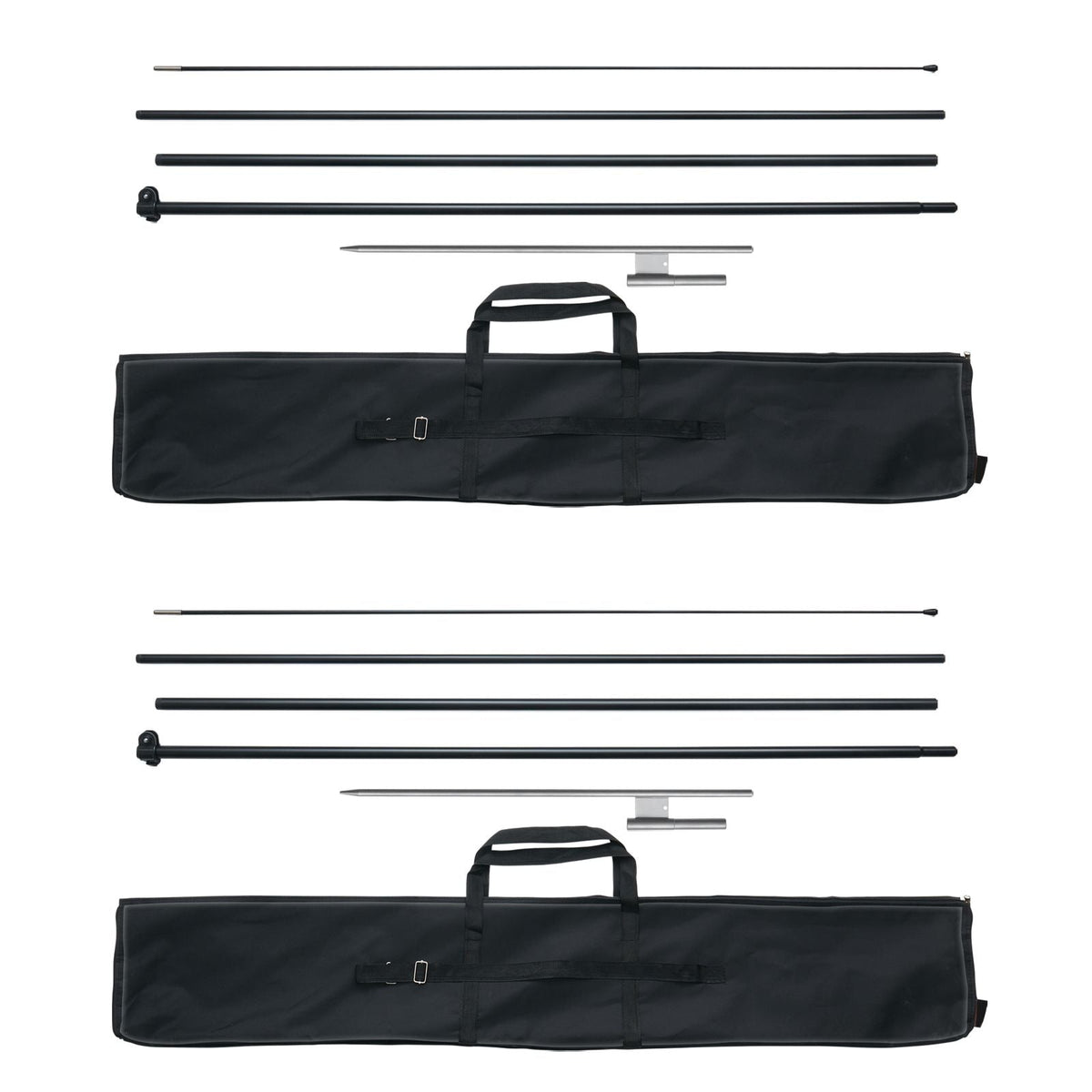 Feather Flag Pole Kit, 2 Packs Swooper Flag Pole 16.3 ft, Sign Flag Poles for Business Advertising Flags Outdoor, with Ground Stakes and A Carrying Bag (Flag Not Included)