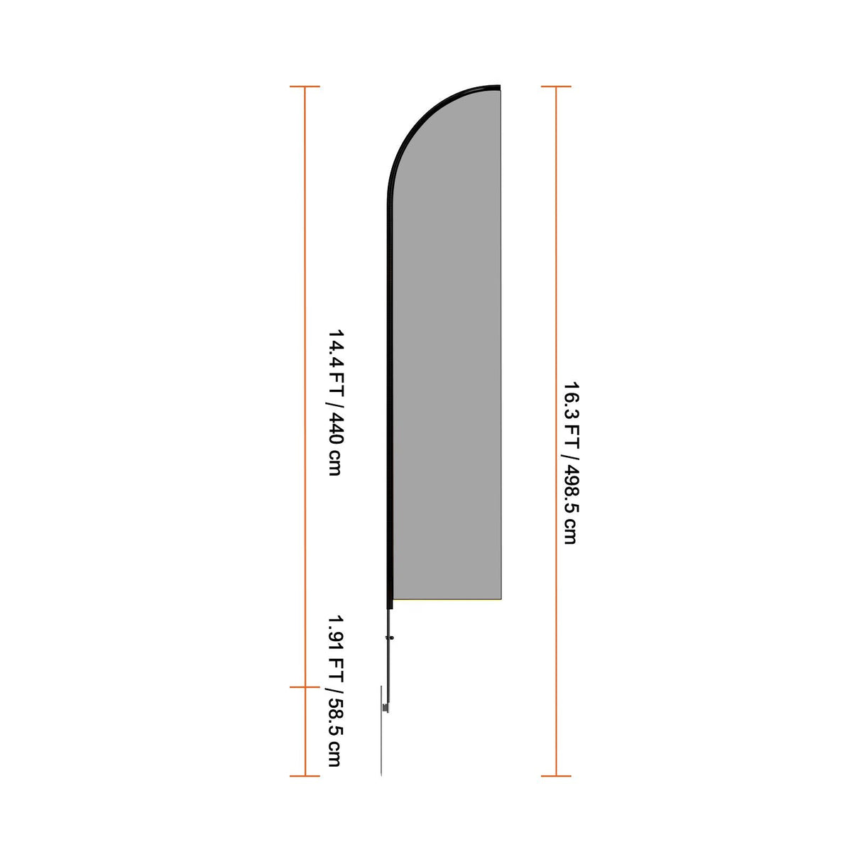 Feather Flag Pole Kit, 3 Packs Swooper Flag Pole 16.3 ft, Sign Flag Poles for Business Advertising Flags Outdoor, with Ground Stakes and A Carrying Bag (Flag Not Included)
