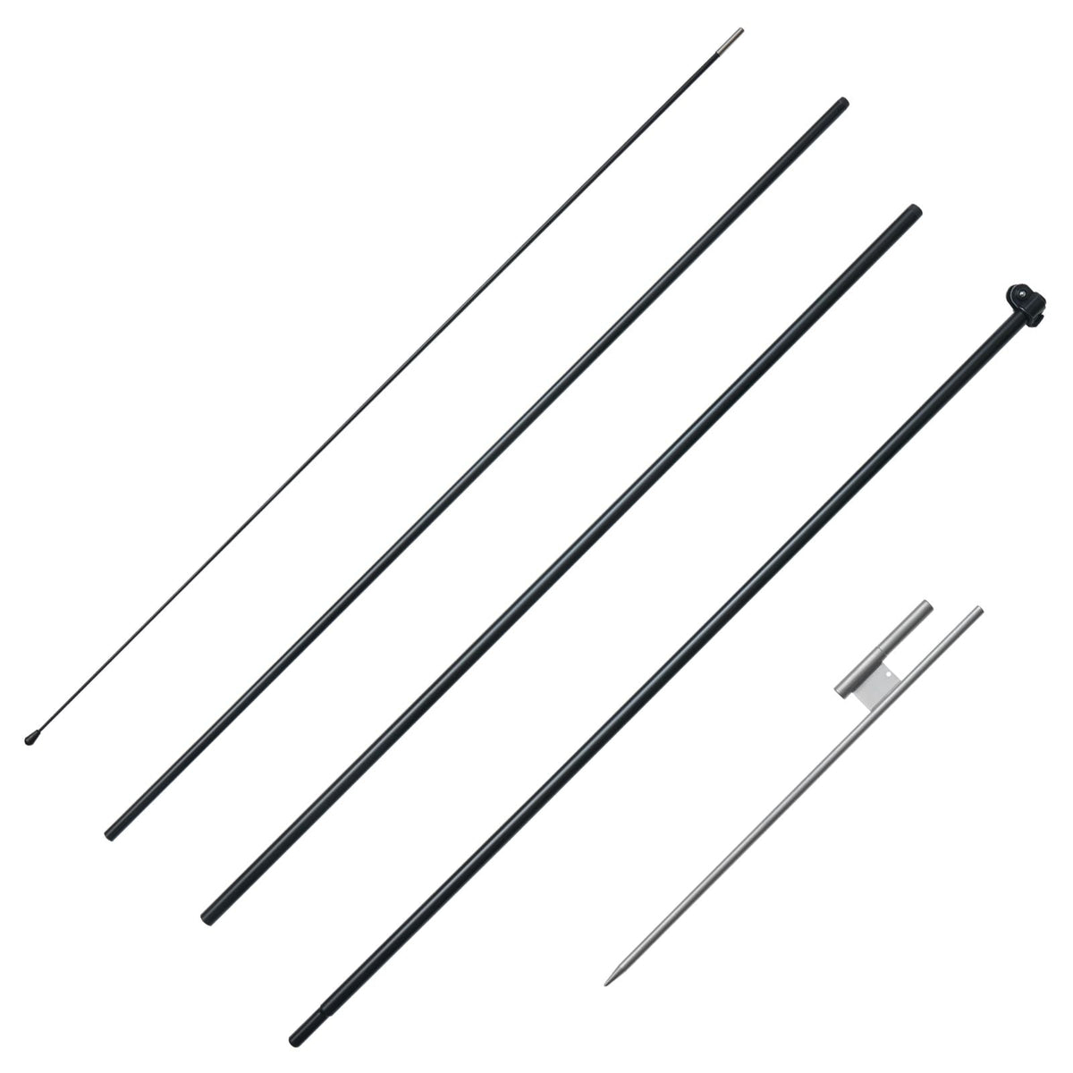 Feather Flag Pole Kit, Swooper Flag Pole Set 16.3 ft, Sign Flag Poles for Business Advertising Flags Outdoor, with A Ground Stake and Carrying Bag (Flag Not Included)
