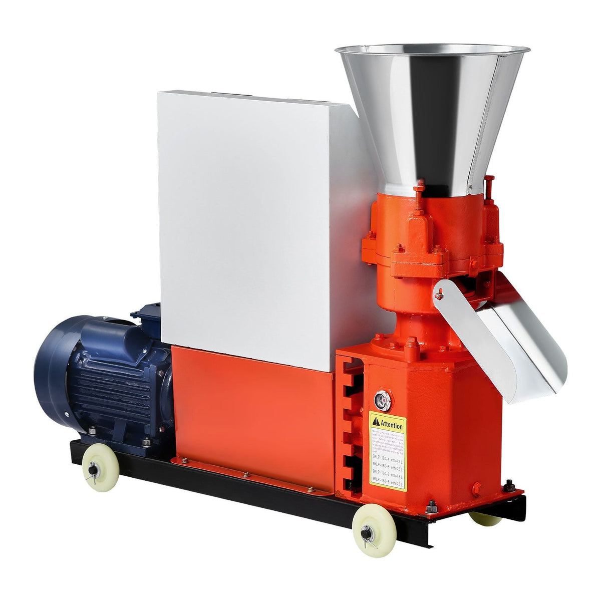 Feed Pellet Mill Machine, 4 mm Animal Feed Pellet Making Machine, 3KW 240V Animal Food Granulator Mill Machines with 3 Pressure Rollers & 4 Wheels, Ideal for Poultry, Livestock, Farm Animals