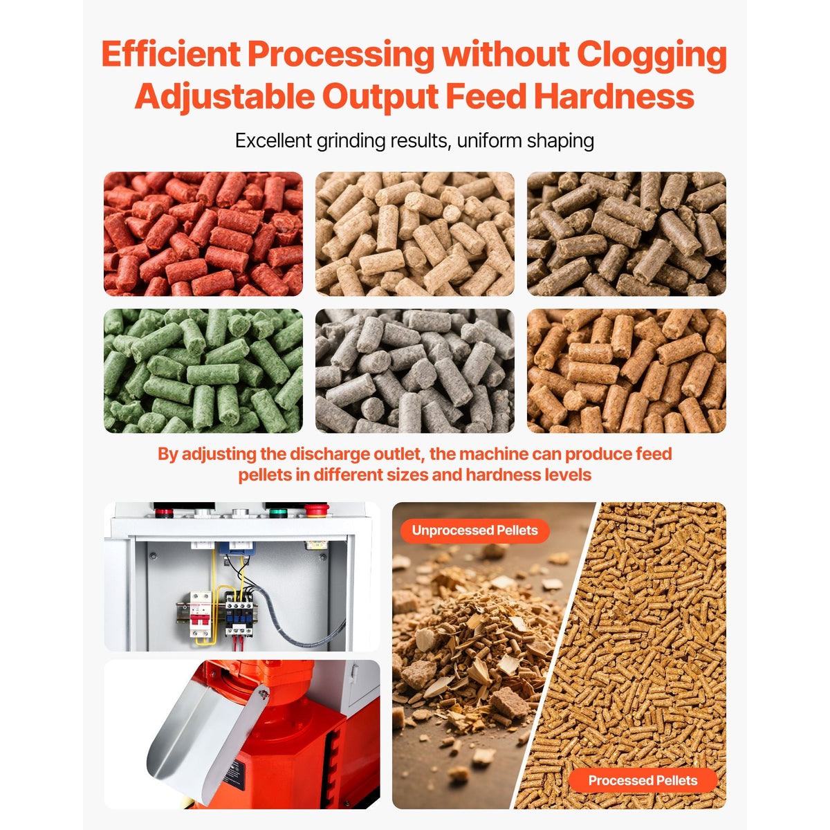 Feed Pellet Mill Machine, 5 mm Animal Feed Pellet Making Machine, 3KW 240V Animal Food Granulator Mill Machines with 3 Pressure Rollers & 4 Wheels, Ideal for Poultry, Livestock, Farm Animals