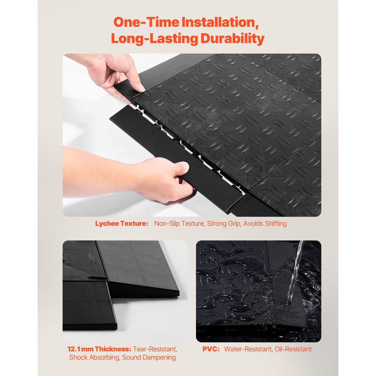 Female Garage Floors Transition Edge Kit, 15 PCS Sturdy PP Interlocking Modular Garage Floor Edging Slip-resistant, Easy Assembly Compatible Only With Upgraded 6-Lock Garage Mats, Black