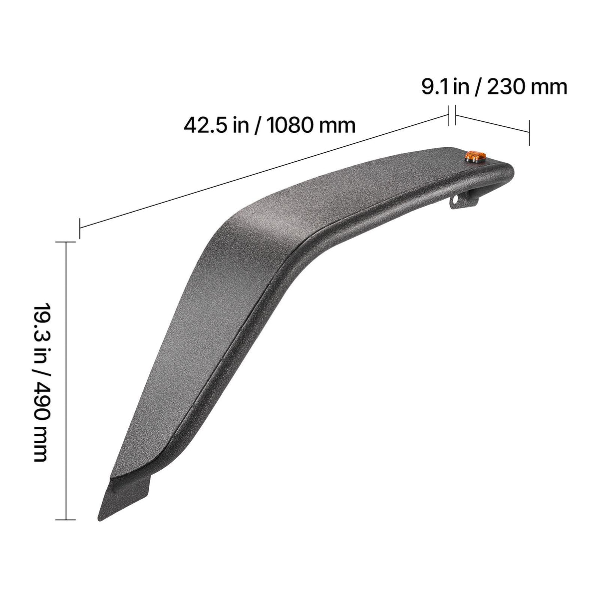 Fender Flare, Front Fender Flares Compatible with 2007-2018 Jeep JK/JKU 2/4 Doors, Off-Road Steel Liner Set with LED Lighting, Fenders for Jeep JK, Fine-Textured Black Paintable Wheel Flares Set