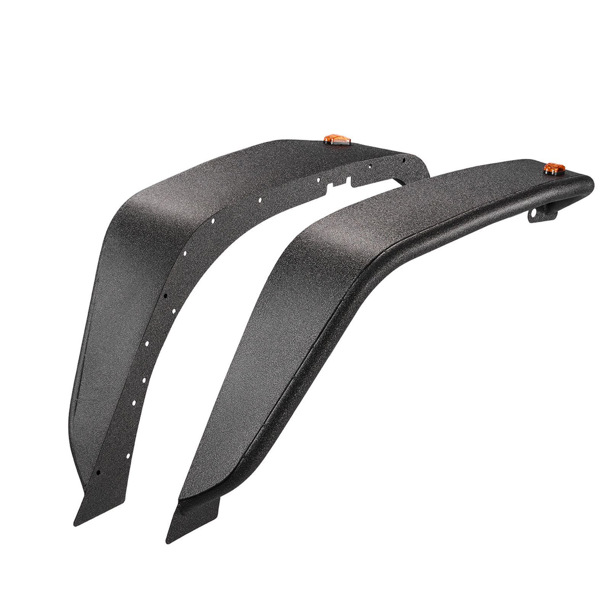 Fender Flare, Front Fender Flares Compatible with 2007-2018 Jeep JK/JKU 2/4 Doors, Off-Road Steel Liner Set with LED Lighting, Fenders for Jeep JK, Fine-Textured Black Paintable Wheel Flares Set