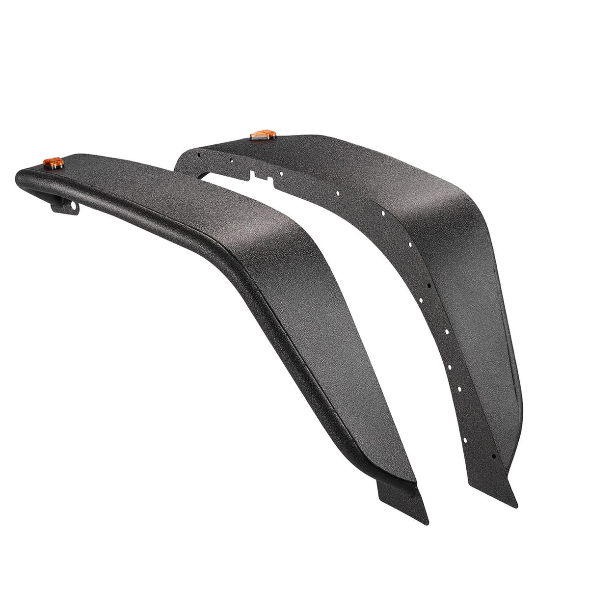 Fender Flare, Front Fender Flares Compatible with 2007-2018 Jeep JK/JKU 2/4 Doors, Off-Road Steel Liner Set with LED Lighting, Fenders for Jeep JK, Fine-Textured Black Paintable Wheel Flares Set