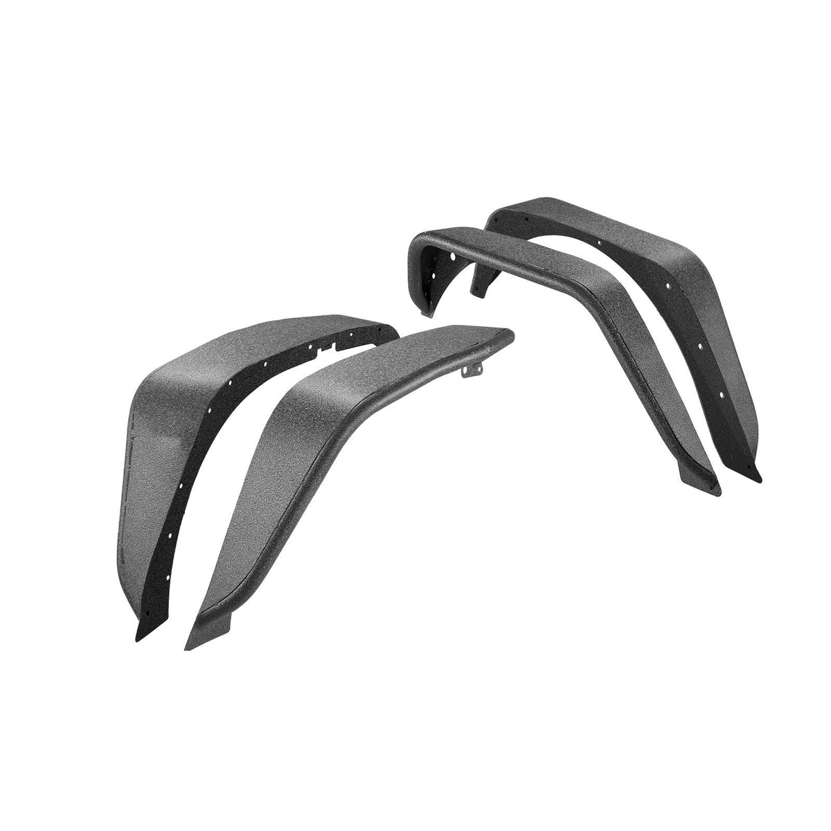 Fender Flare, Front & Rear Jeep Fender Flares Compatible with 2007-2018 Jeep JK/JKU 2/4 Doors, Fine-Textured Black Paintable Off-Road Steel Liner Set, Fenders for Jeep JK, Rust-Resistant Coating