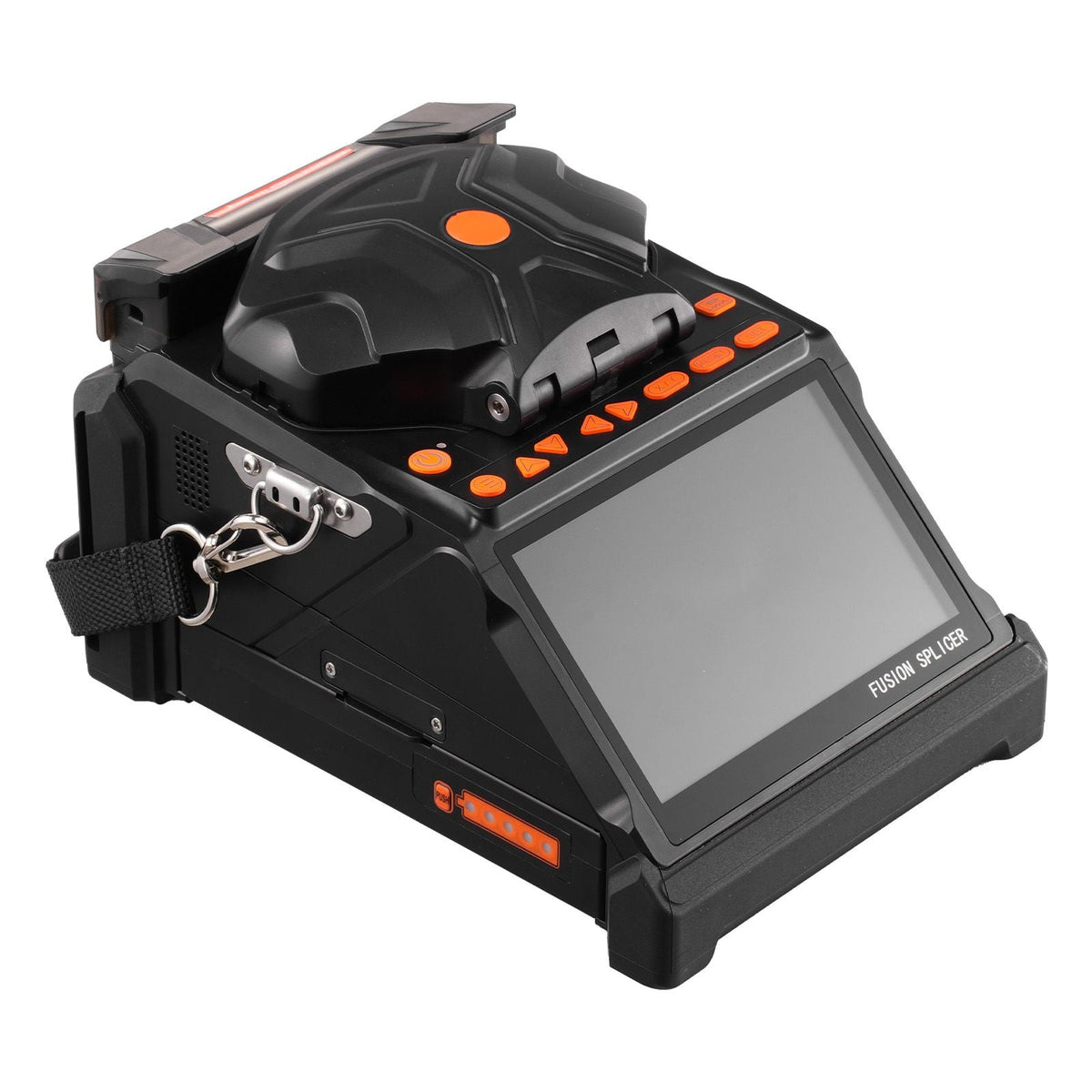 Fiber Fusion Splicer 6 Motors, Core & Clad Alignment Fibers Optic Splicer with 6s Fast Splicing and 13s Heating, 5" LCD Screen, 3 in 1 Fiber Holder, 7800mAh Battery for SM MM DS NZDS Fibers