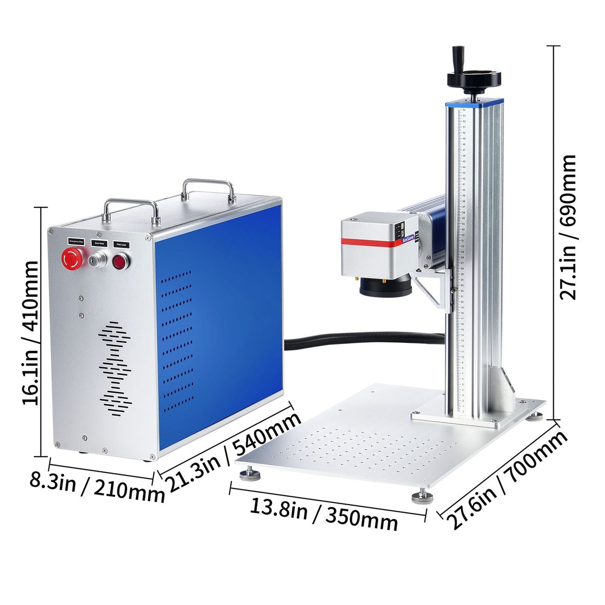 Fiber Laser Marking Machine, 30W Compatible with LightBurn, Fiber Laser Engraving Marking Machine with 5.9" x 5.9" Working Area, Solid State Fiber Laser Engraver for Aluminum Steel Jewelry Gold