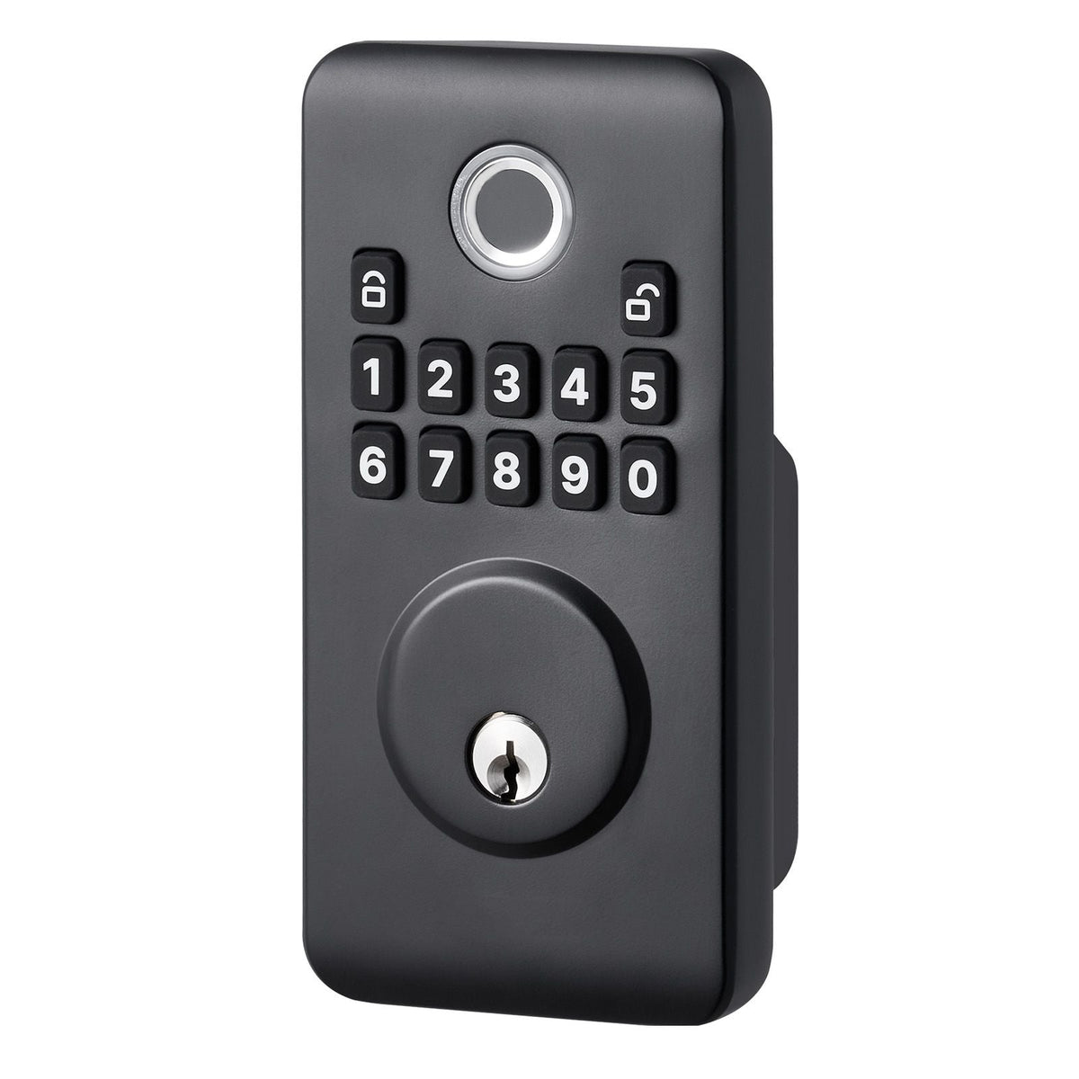 Fingerprint Door Lock, Electronic Biometric Deadbolt with Pioneering Easy-Grip Design, Auto Locking, One-Time Code, Anti-Peeking Password, Keyless Entry Door Lock for Home Use, Matte Black