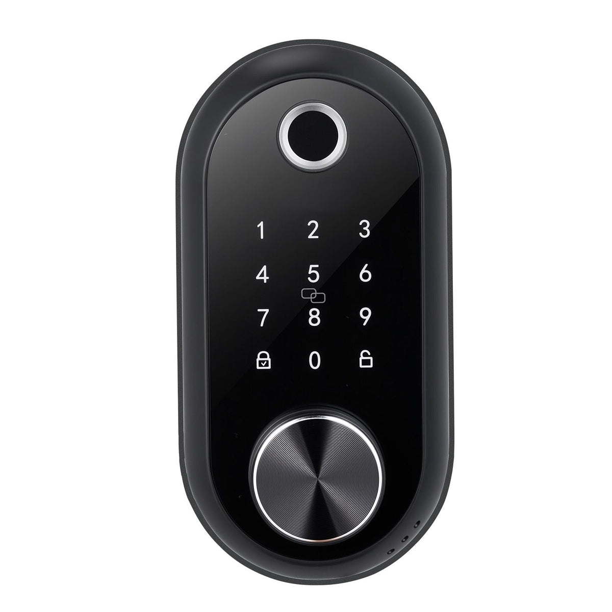Fingerprint Door Lock, Electronic Biometric Deadbolt with Touchscreen, Auto Locking, One-Time Code, Anti-Peeking Password, Keyless Entry Door Lock with IC Cards, for Home, Apartment, Matte Black