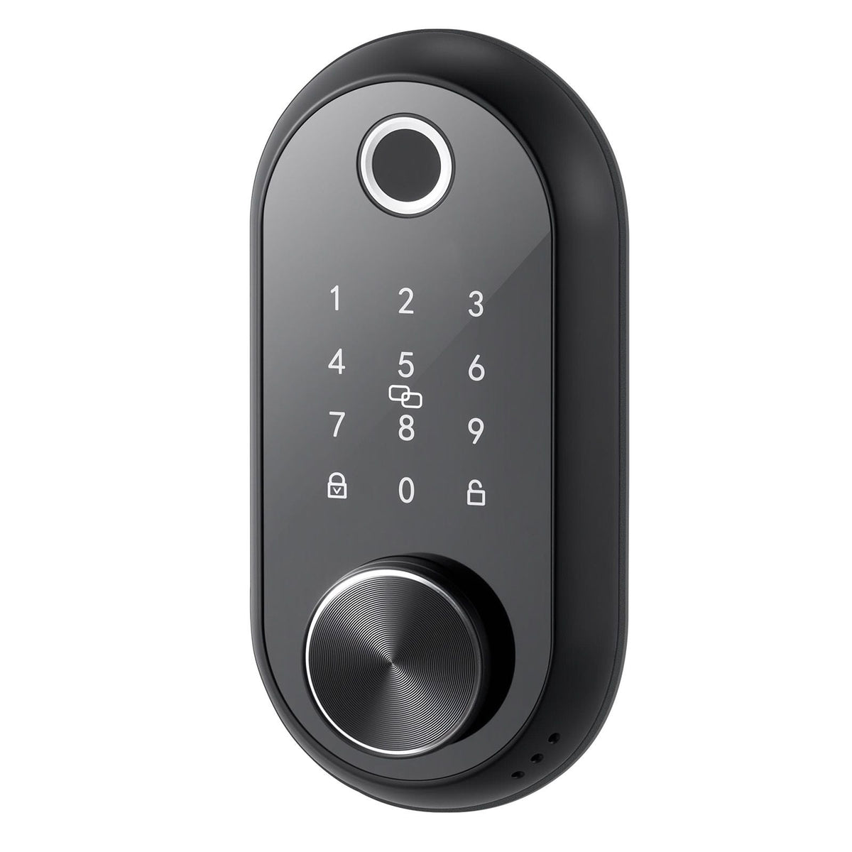 Fingerprint Door Lock, Electronic Biometric Deadbolt with Touchscreen, Auto Locking, One-Time Code, Anti-Peeking Password, Keyless Entry Door Lock with IC Cards, for Home, Apartment, Matte Black