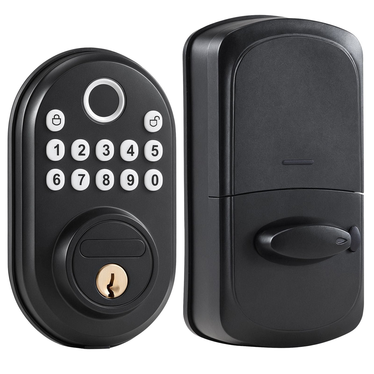 Fingerprint Door Lock, with Fingerprint/Keypad Code/Key, One-Time and Anti-Peeking Password, Silent Mode, Constant Unlock Mode, Aluminum Alloy Panel, Electronic Keypad Deadbolt for Entry Doors