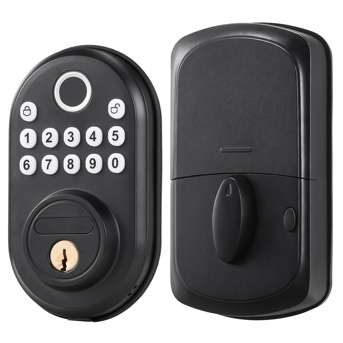 Fingerprint Door Lock, with Fingerprint/Keypad Code/Key, One-Time and Anti-Peeking Password, Silent Mode, Constant Unlock Mode, Aluminum Alloy Panel, Electronic Keypad Deadbolt for Entry Doors