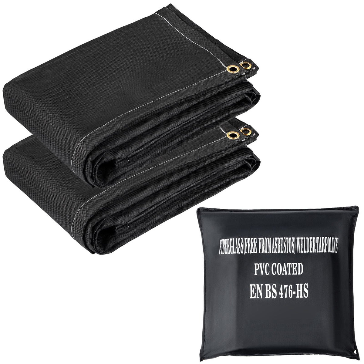 Fire Blankets, 2 Pack Welding Blankets, 8\' x 10\' Fire Suppression Blanket, 1022 Fahrenheit Flame Retardant Blanket, Fiberglass Fire Retardant Blanket with 12 Brass Gromme
