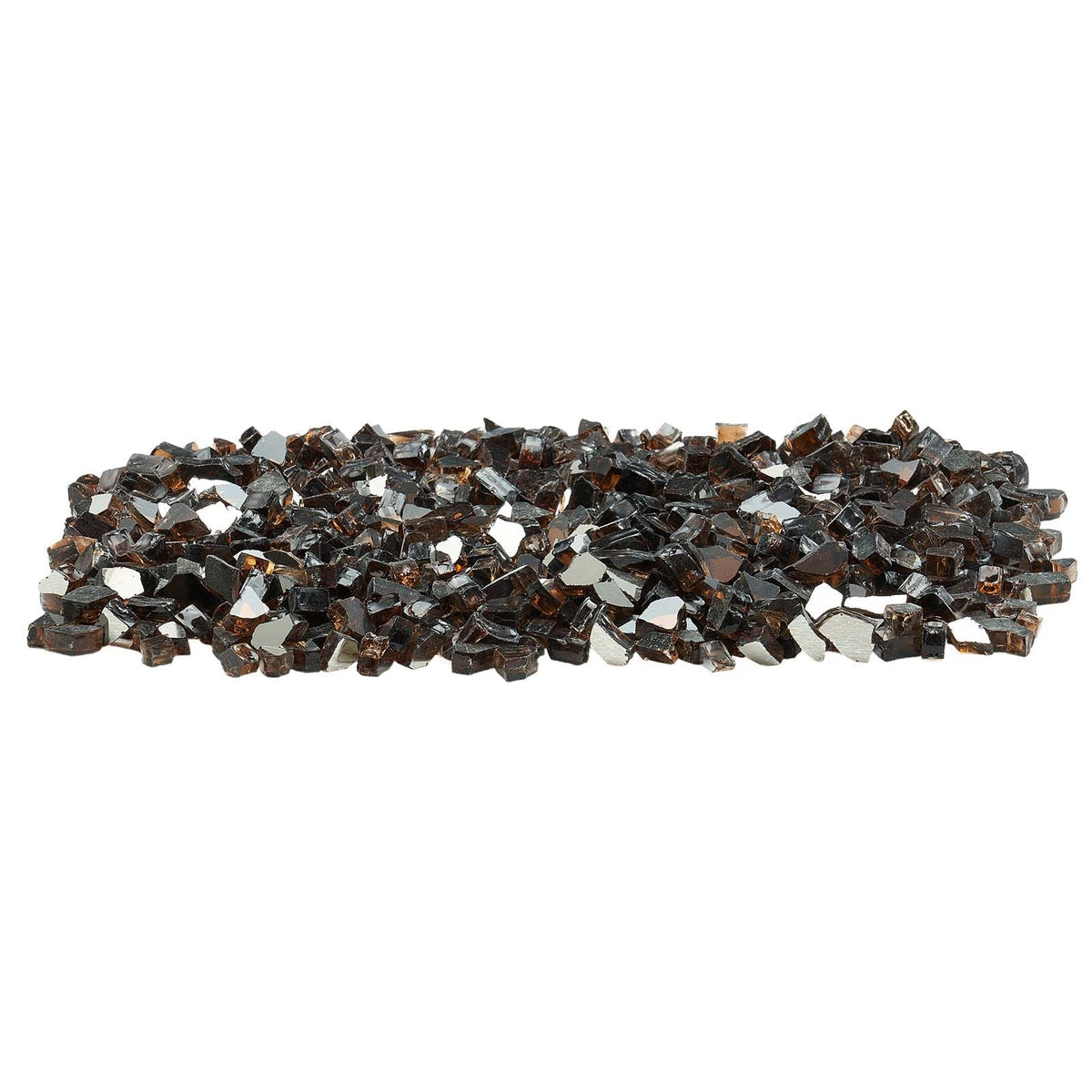 Fire Glass, 10 LBS / 4.5 KG High-Temperature Resistant Fireplace Rocks, 1/2-Inch / 12.7 mm Reflective & Smokeless Firepit Glass Rock, High Luster Stone Landscaping for Fire Pit Table, Copper