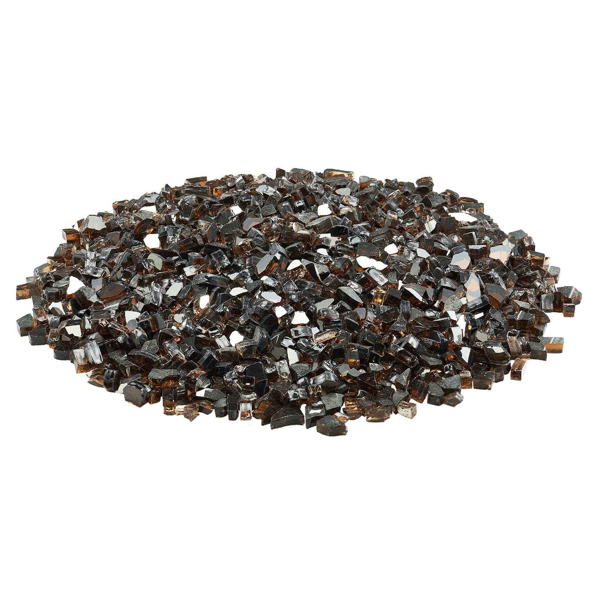 Fire Glass, 10 LBS / 4.5 KG High-Temperature Resistant Fireplace Rocks, 1/2-Inch / 12.7 mm Reflective & Smokeless Firepit Glass Rock, High Luster Stone Landscaping for Fire Pit Table, Copper