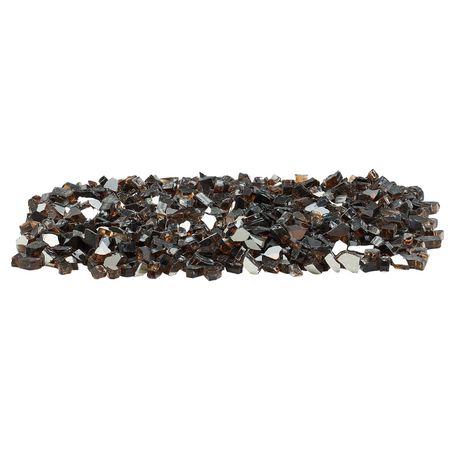 Fire Glass, 10 LBS / 4.5 KG High-Temperature Resistant Fireplace Rocks, 1/2-Inch / 12.7 mm Reflective & Smokeless Firepit Glass Rock, High Luster Stone Landscaping for Fire Pit Table, Copper