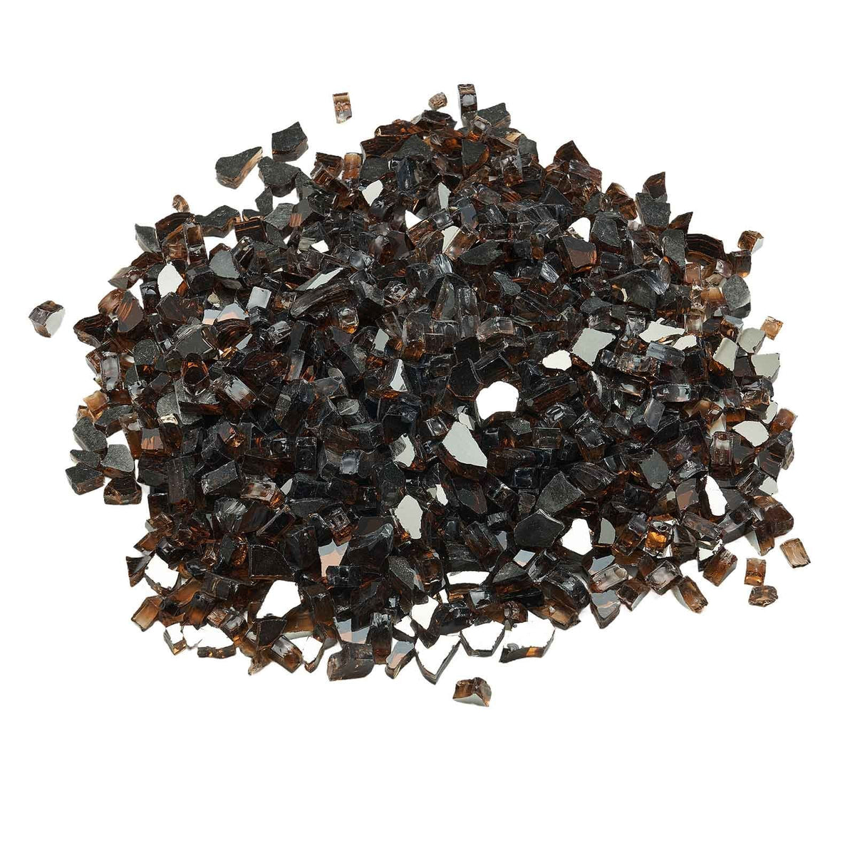 Fire Glass, 10 LBS / 4.5 KG High-Temperature Resistant Fireplace Rocks, 1/2-Inch / 12.7 mm Reflective & Smokeless Firepit Glass Rock, High Luster Stone Landscaping for Fire Pit Table, Copper
