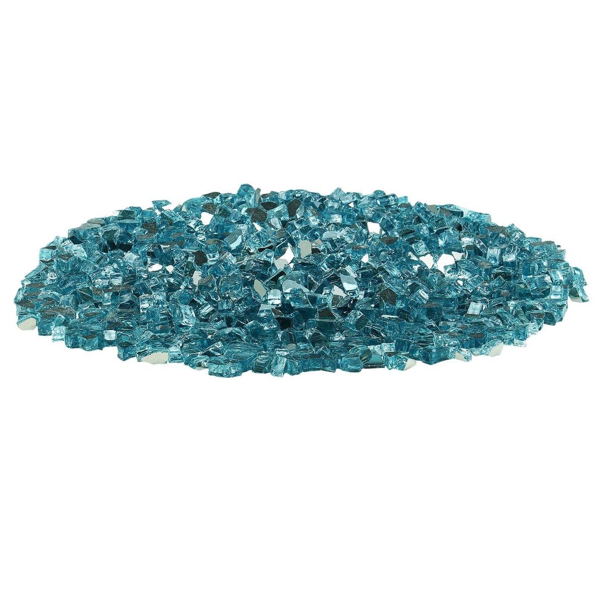 Fire Glass, 20 LBS / 9 KG High-Temperature Resistant Fireplace Rocks, 1/2-Inch / 12.7 mm Reflective & Smokeless Firepit Glass Rock, High Luster Stone Landscaping for Fire Pit Table, Aqua Blue