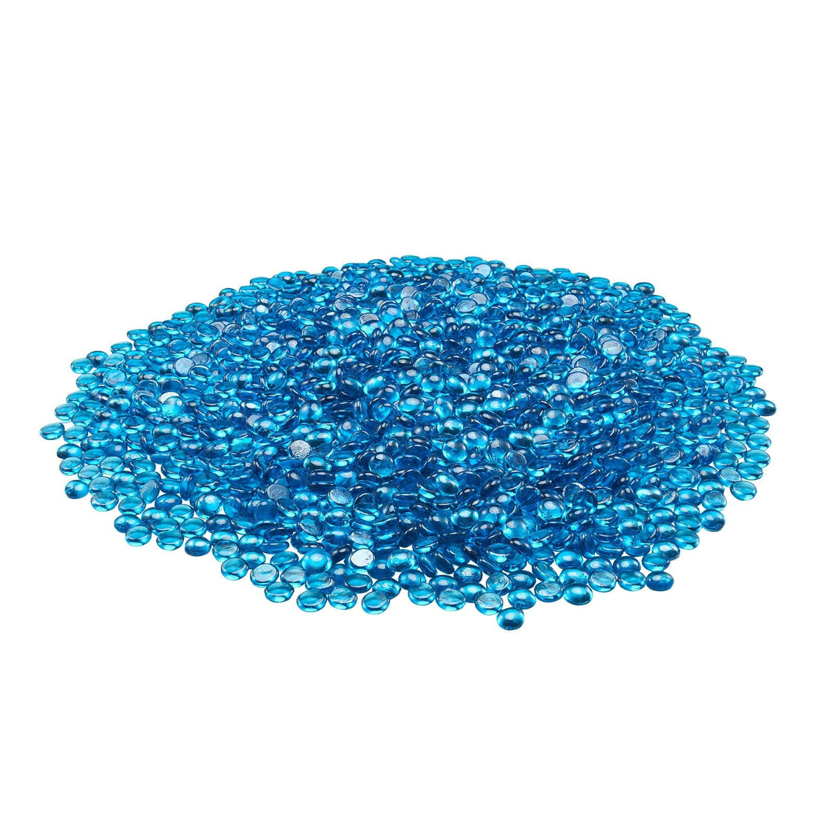 Fire Glass, 20 lbs / 9.0 kg High-Temperature Resistant Fireplace Rocks, 3/4-Inch / 19.05 mm Reflective Firepit Glass Beads, High Luster Stone Landscaping for Fire Pit Table, Caribbean Blue