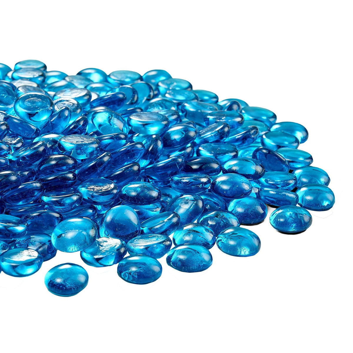 Fire Glass, 20 lbs / 9.0 kg High-Temperature Resistant Fireplace Rocks, 3/4-Inch / 19.05 mm Reflective Firepit Glass Beads, High Luster Stone Landscaping for Fire Pit Table, Caribbean Blue