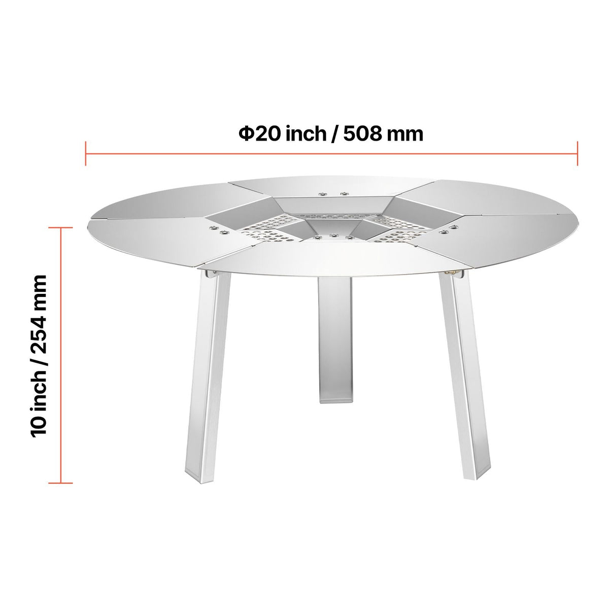 Fire Pit Heat Deflector for Solo Stove Ranger, 20 inch Round for Wood Burning Fire Pit, 304 Stainless Steel Heat Diffuser, Detachable Burner Cover Camping Accessories