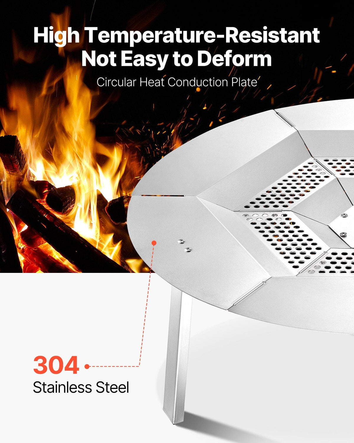Fire Pit Heat Deflector for Solo Stove Yukon 27 in Bonfire Stainless Steel