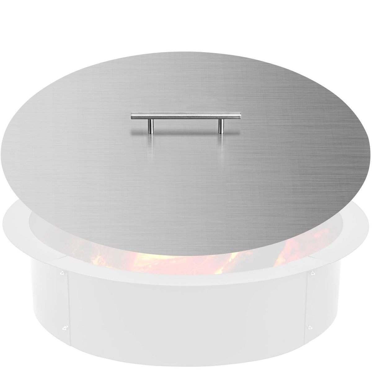 Fire Pit Lid Round 20 Inch Fire Pit Ring Lid 1.5 mm Thick 304 Stainless Steel Fire Pit Burner Cover for Round Patio Fire Pit
