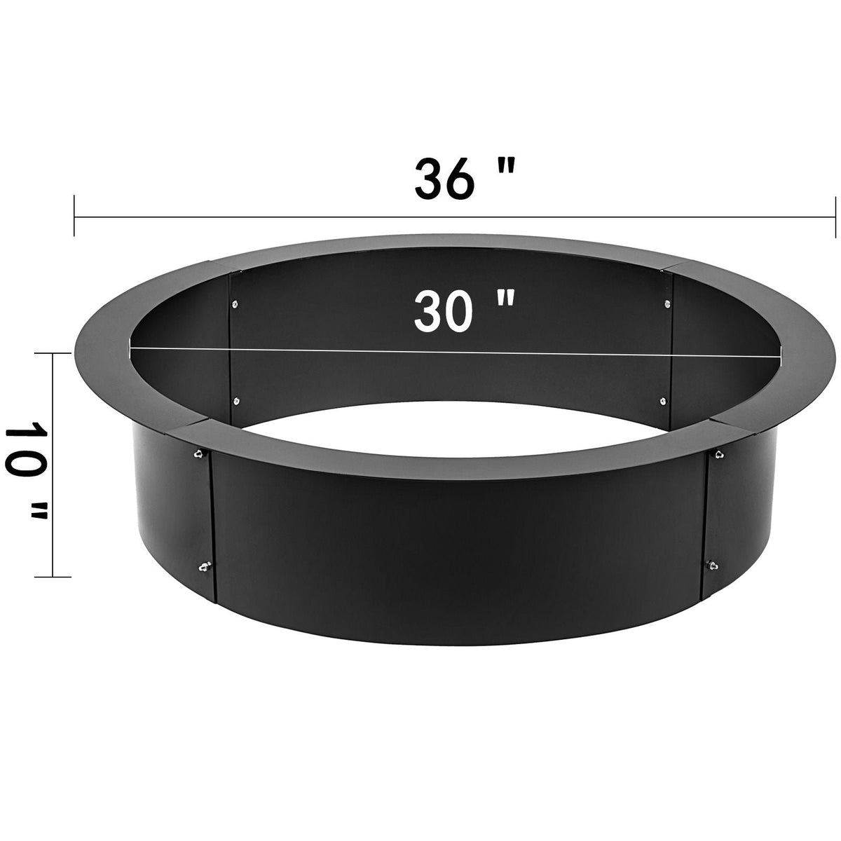 Fire Pit Ring 36-Inch Outer/30-Inch Inner Diameter, Fire Pit Insert 3.0mm Thick Heavy Duty Solid Steel, Fire Pit Liner DIY Campfire Ring Above or In-Ground for Outdoor