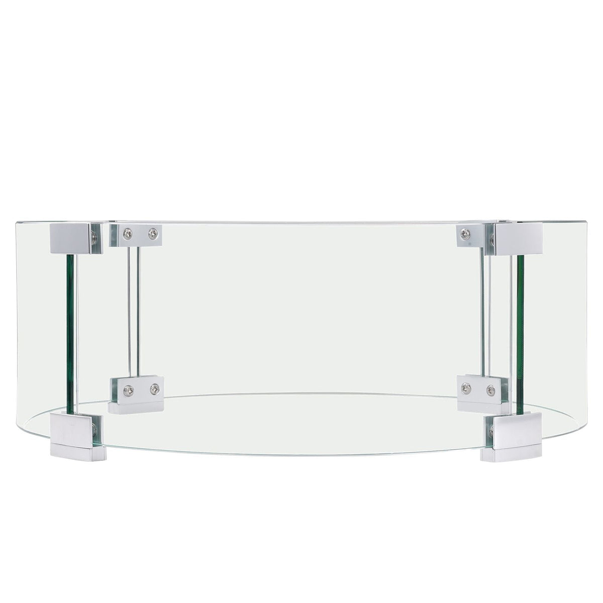 Fire Pit Wind Guard, 17 x 6.7 inch Round Glass Flame Shield, 0.24-Inch Thick Fire Table Accessory, Clear Tempered Glass Flame Guard for Propane, Gas, Outdoor, Patio, Backyard