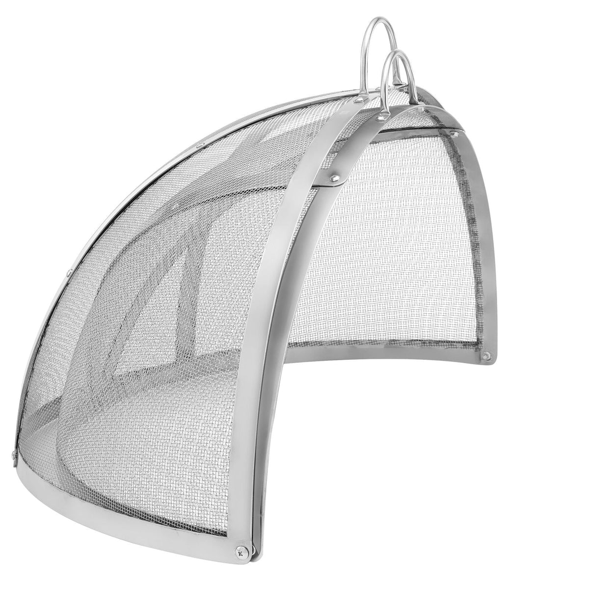Firepit Spark Screen Lid, 30" Diameter, Outdoor Firepit Ring Cover Round Accessories, Fire Pit Metal Cover, Easy-Opening Stainless Steel Fire Ring Covers for Outdoor Patio Fire Pits Backyard