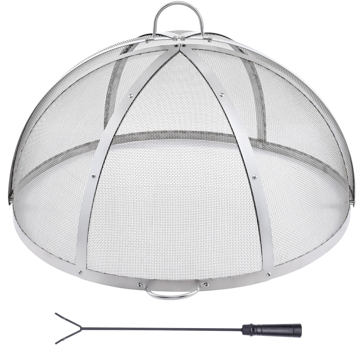 Firepit Spark Screen Lid, 40" Diameter, Outdoor Firepit Ring Cover Round Accessories, Fire Pit Metal Cover, Easy-Opening Stainless Steel Fire Ring Covers for Outdoor Patio Fire Pits Backyard