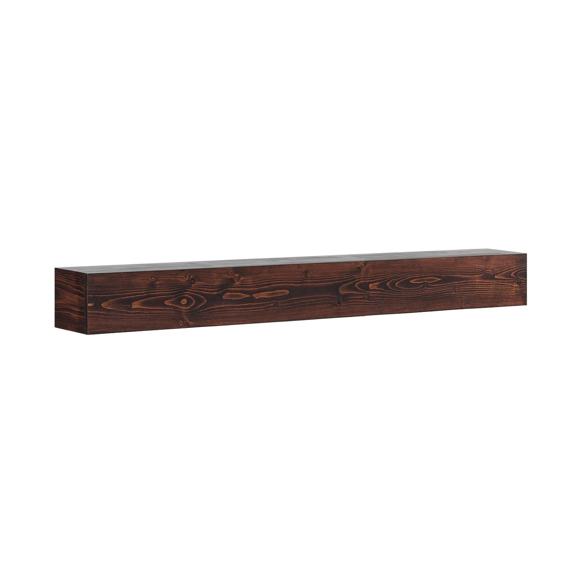 Fireplace Mantel, 60" x 8" x 6", 50 lbs Weight Capacity, Natural Wood Mantel for Over Fireplace, Wall Mounted Floating Farmhouse Shelf, Handcrafted Fireplace Mantel for Wall Decor, Rustic Brown