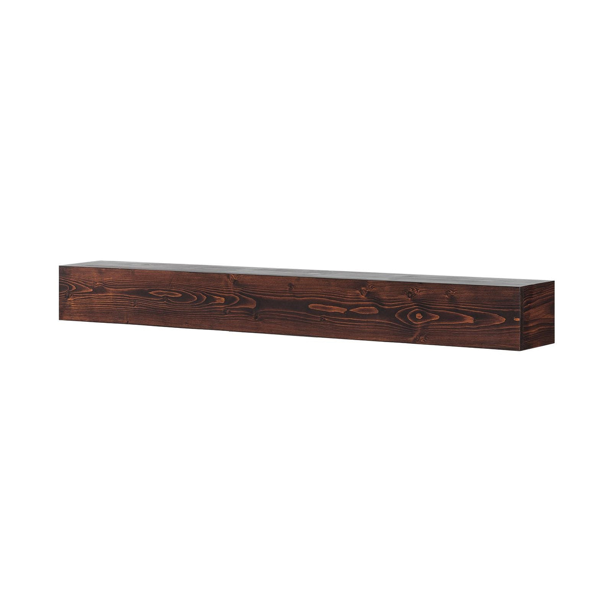 Fireplace Mantel, 60" x 8" x 6", 50 lbs Weight Capacity, Natural Wood Mantel for Over Fireplace, Wall Mounted Floating Farmhouse Shelf, Handcrafted Fireplace Mantel for Wall Decor, Rustic Brown