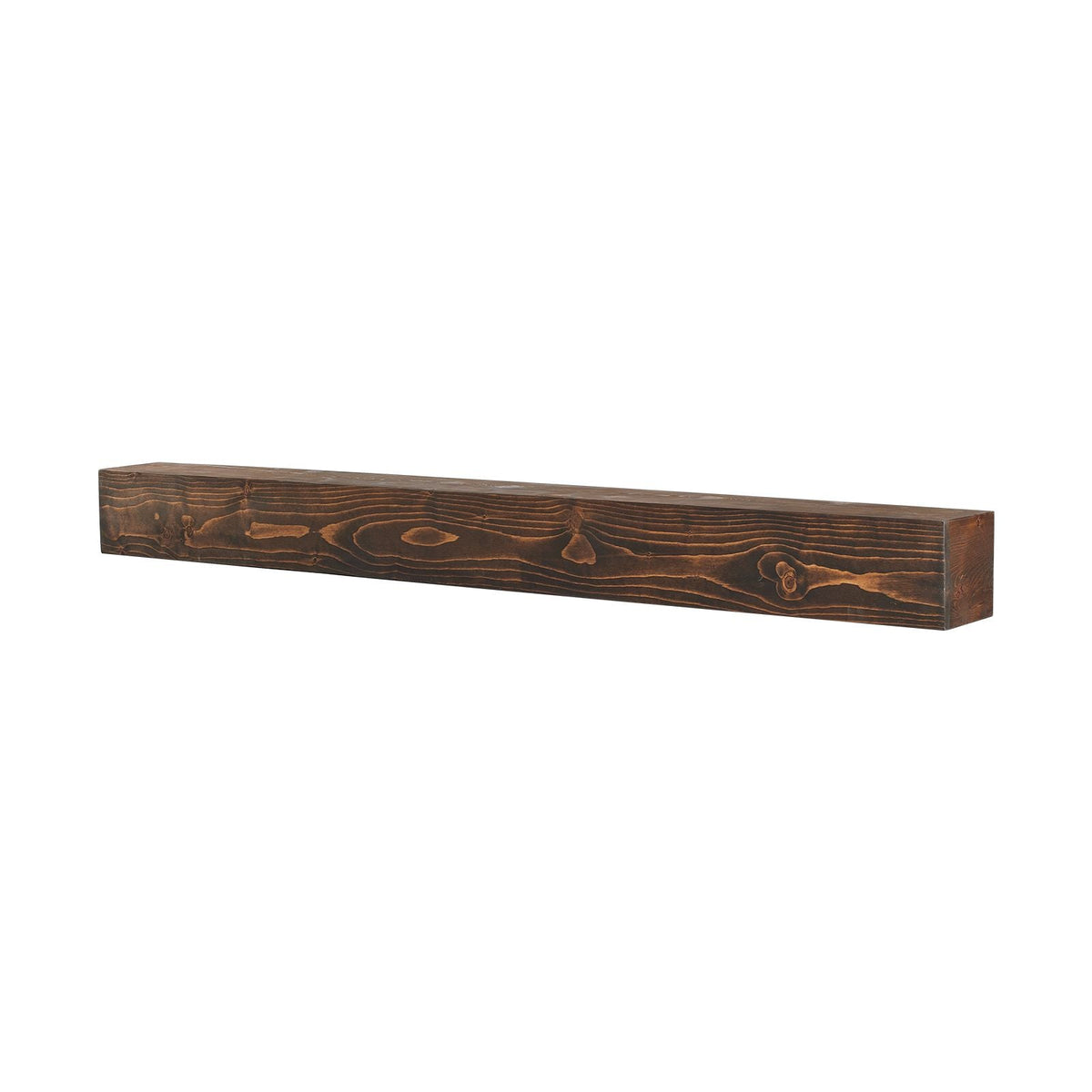 Fireplace Mantel, 84" x 8" x 6", 50 lbs Weight Capacity, Natural Wood Mantel for Over Fireplace, Wall Mounted Floating Farmhouse Shelf, Handcrafted Fireplace Mantel for Wall Decor, Natural Brown