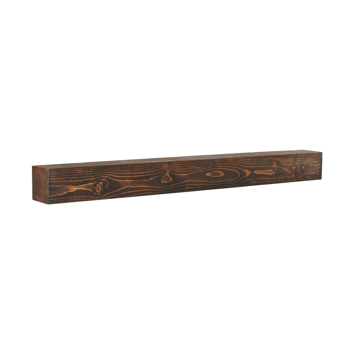 Fireplace Mantel, 84" x 8" x 6", 50 lbs Weight Capacity, Natural Wood Mantel for Over Fireplace, Wall Mounted Floating Farmhouse Shelf, Handcrafted Fireplace Mantel for Wall Decor, Natural Brown