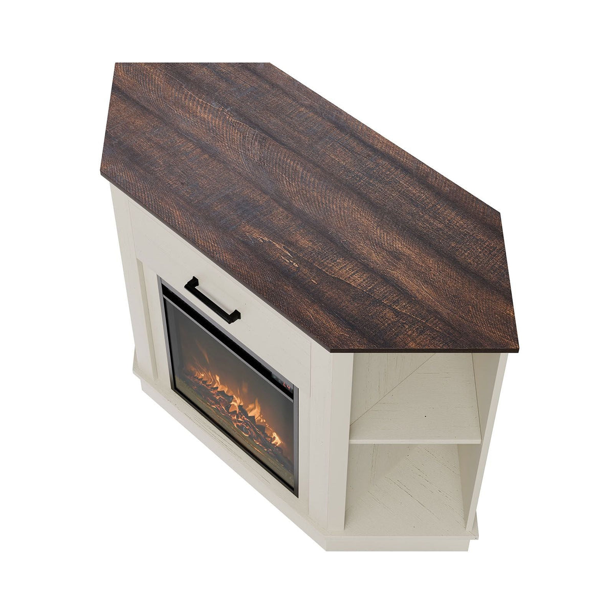 Fireplace TV Stand, Farmhouse Fireplace TV Stand for TVs up to 50 inch, Farmhouse Entertainment Center with 18 inch Fireplace & LED Lights, Electric Fireplaces with Storage Drawers & Cabinets
