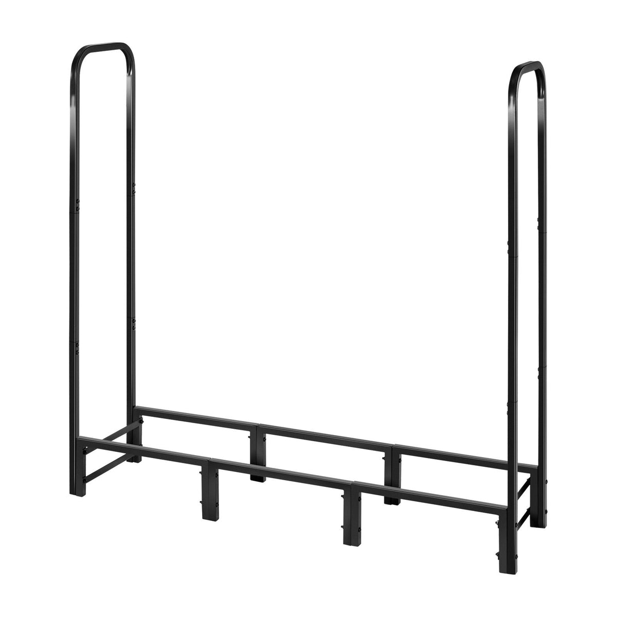 Firewood Rack with Waterproof Cover, 4 ft Outdoor Firewood Holder, 1/4 Cord Storage Metal Log Holder, 400lb Max Weight Capacity, Top Covered, Powder-Coated Wood Storage Rack for Fireplace Deck