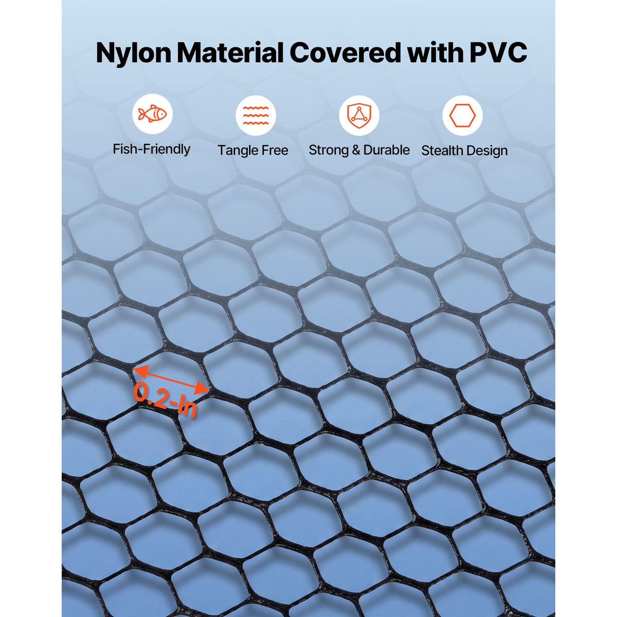 Fishing Net, Foldable Landing Nets with Telescopic Handle, Portable Lightweight Carbon Fiber Long Fish Gear, Nylon Covered PVC, Durable and Fish-friendly, for Kayak Boat Bank Pond, Gifts for Men