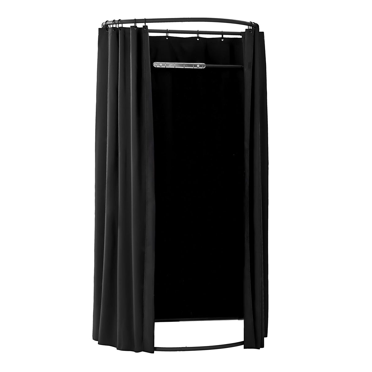 Fitting Room, Portable Dressing Room with Thick Polyester Curtains, Privacy Space with Shading Curtain and a Hook, for Boutique, Mall, Tailor's Store & Outdoor Activity 39 x 37 x 79 in (Black)