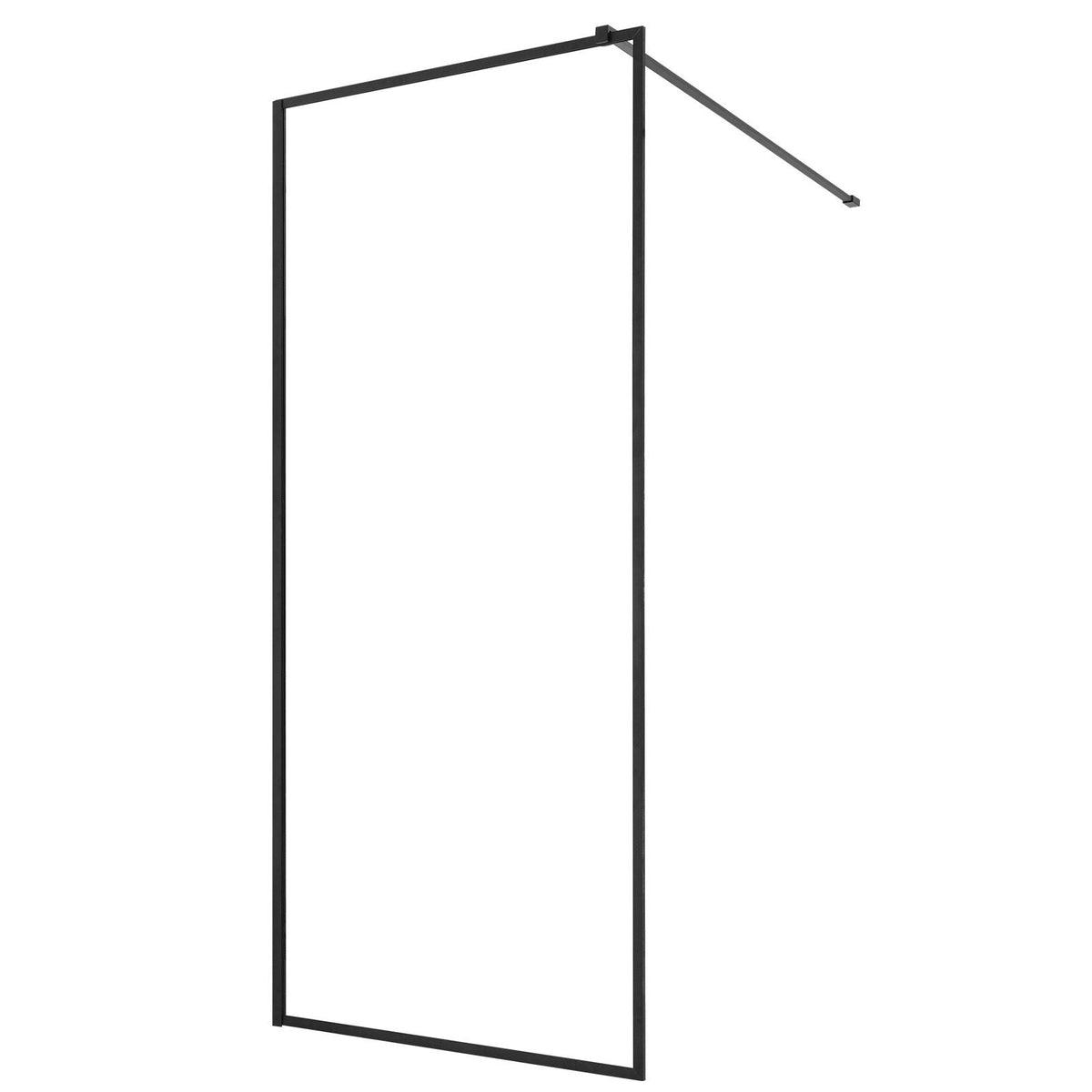 Fixed Glass Shower Panel, 34 x 73.6 in Full-Framed Fixed Shower Screen, 5/16 in Thick Clear Tempered Glass Door with Bottom Seal Strip and Hardware, Easy to Clean, for Bathroom, Matte Black