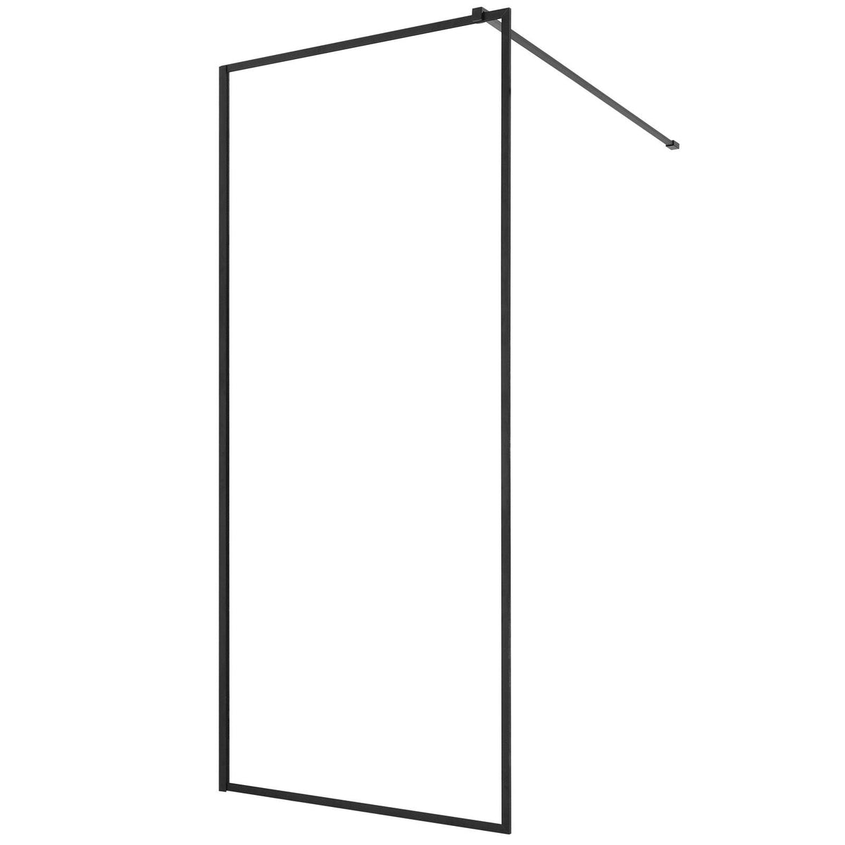 Fixed Glass Shower Panel, 34 x 73.6 in Full-Framed Fixed Shower Screen, 5/16 in Thick Clear Tempered Glass Door with Bottom Seal Strip and Hardware, Easy to Clean, for Bathroom, Matte Black